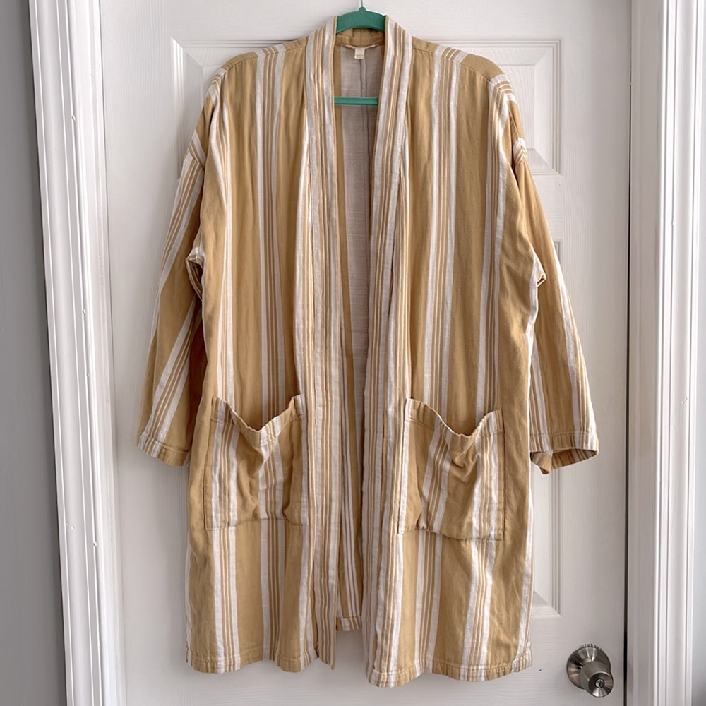 Eileen Fisher 100% Organic Cotton Reed Kimono